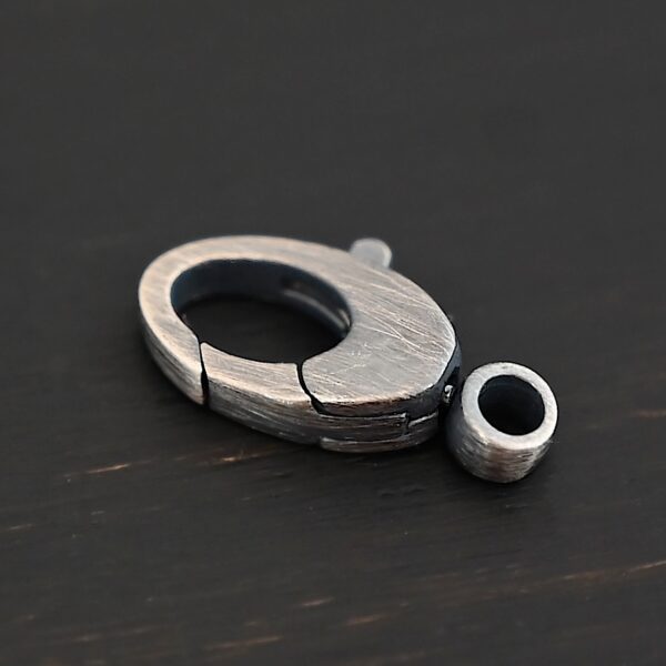 Sunny Swivel Lobster Claw clasp - oxidized shown on dark background