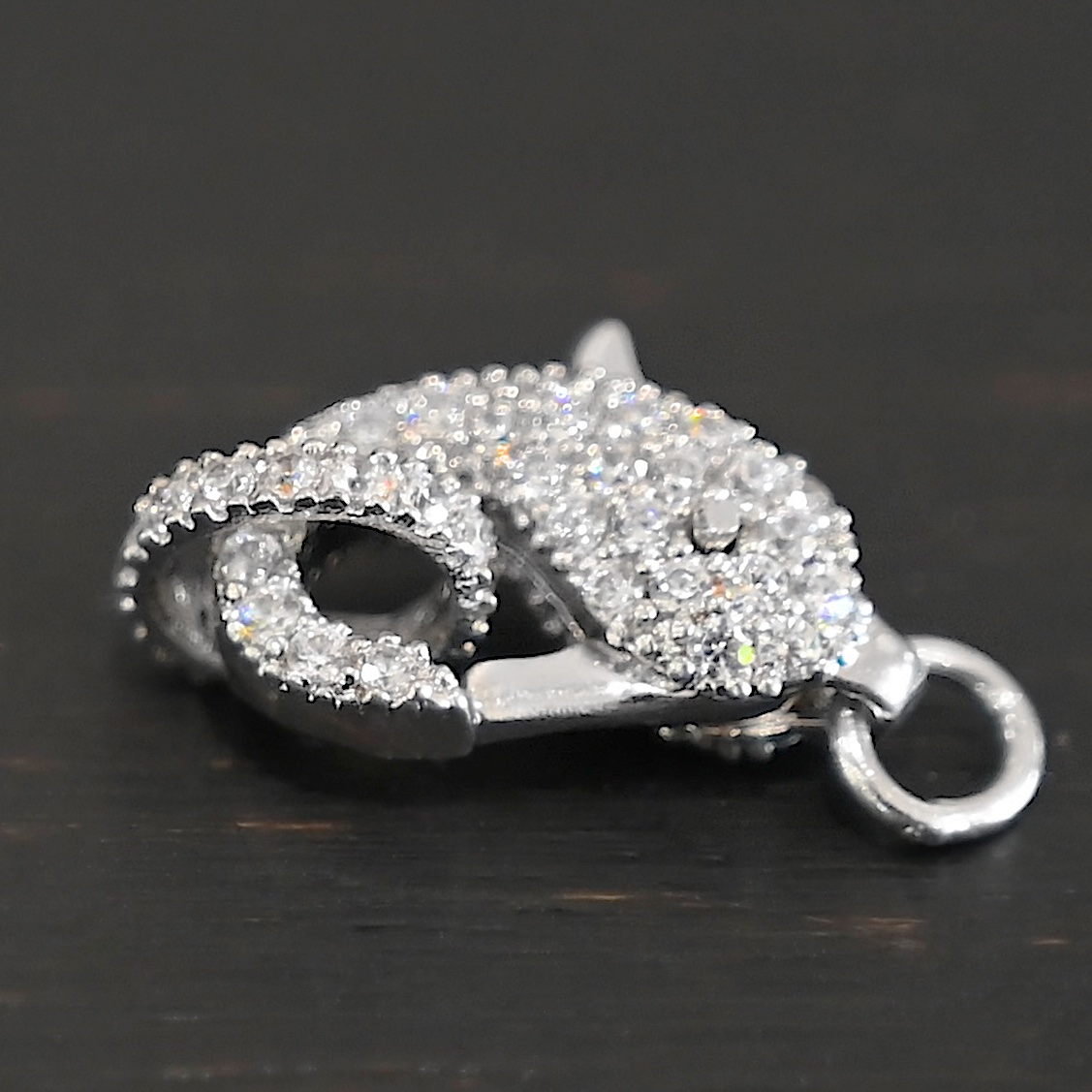 Caroline CZ Lobster Claw shown on dark background