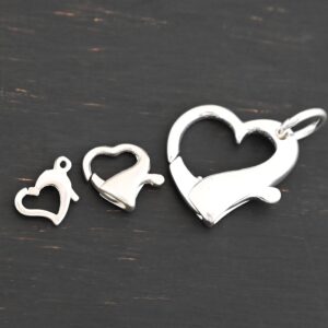 Sterling Silver Heart Lobster Claw Clasp – Hallie