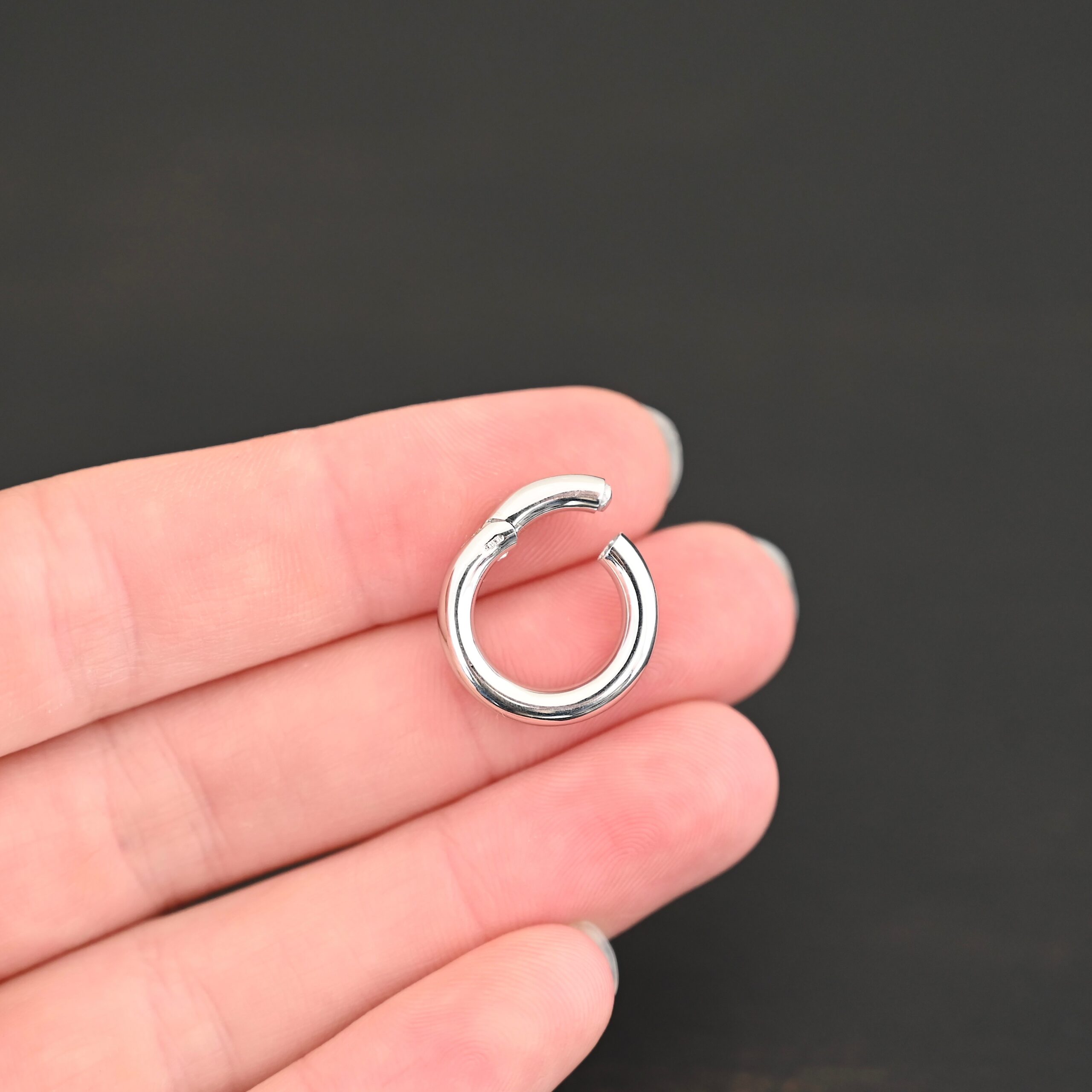 Haven Hinged Clasp - 17.5mm shiny shown in hand