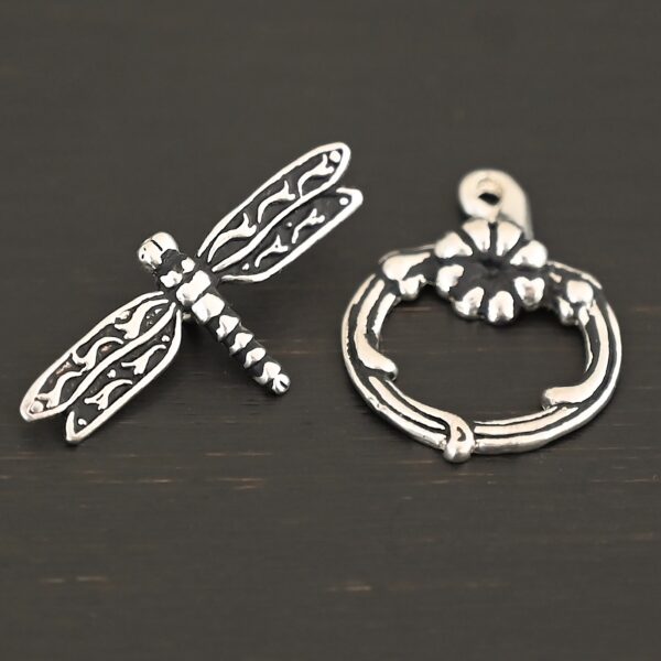 Dragonfly Toggle Clasp shown on dark background