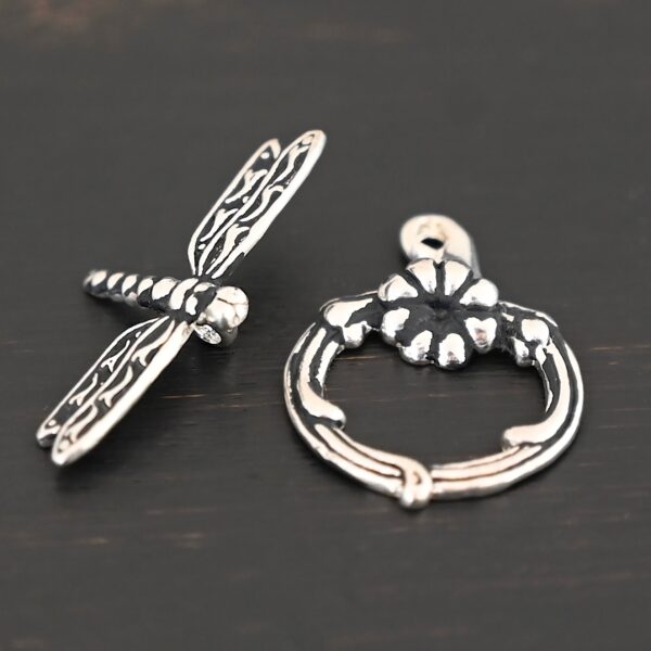 Dragonfly Toggle Clasp shown on dark background