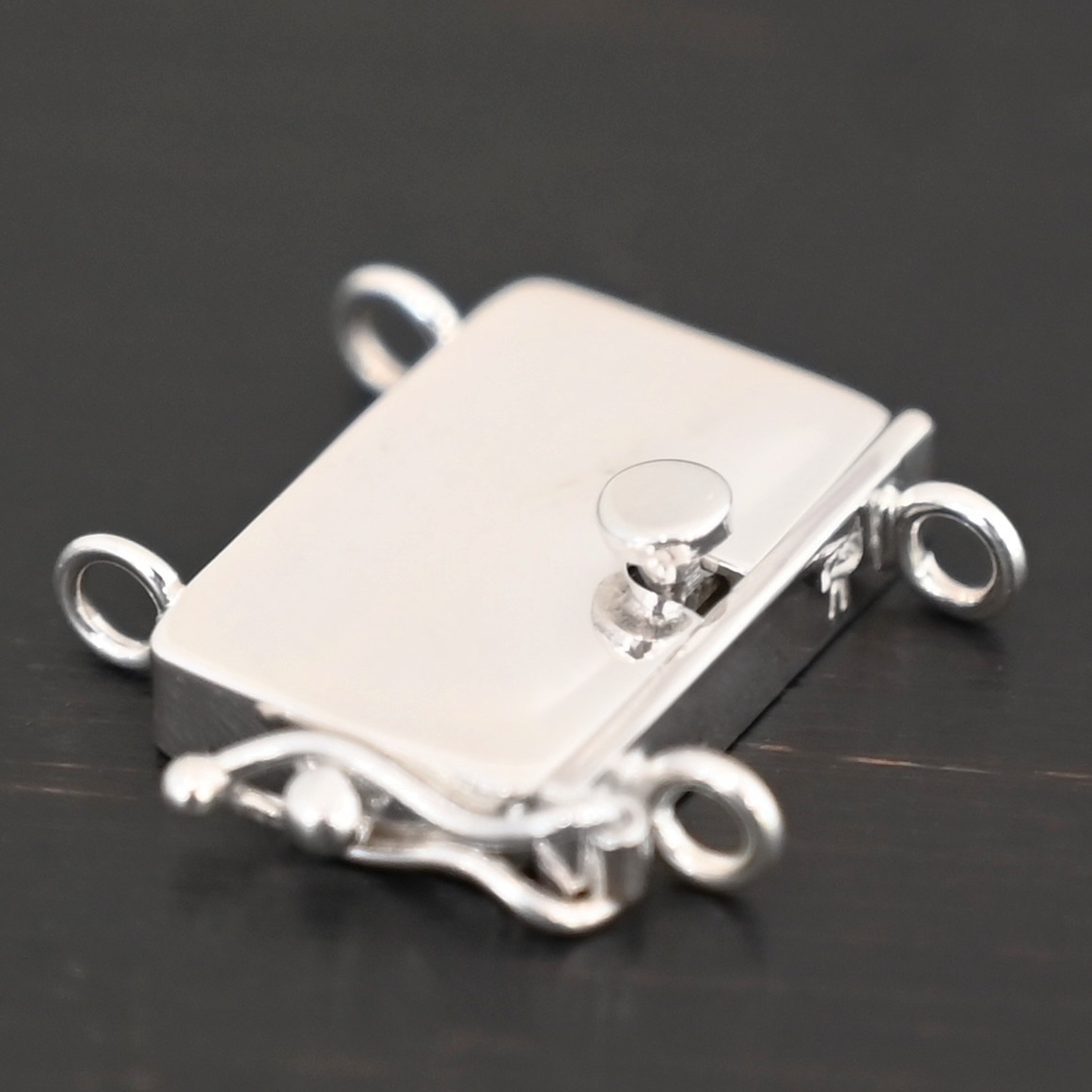 Box Clasp - shiny shown on dark background