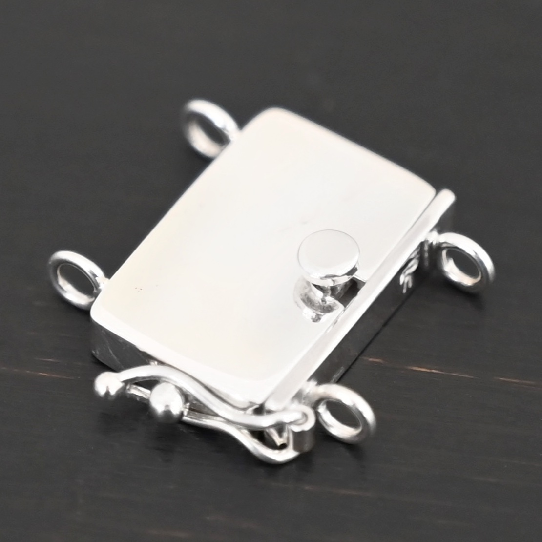 Box Clasp - shiny shown on dark background