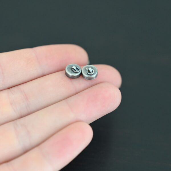 Melody Round Disc Magnetic Clasp - oxidized shown in hand