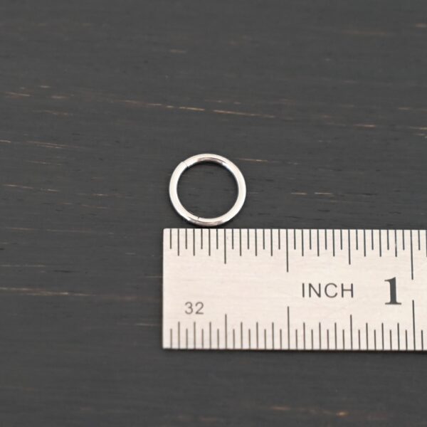 Hayes Stainless Steel Hinged Clasp shown by ruler