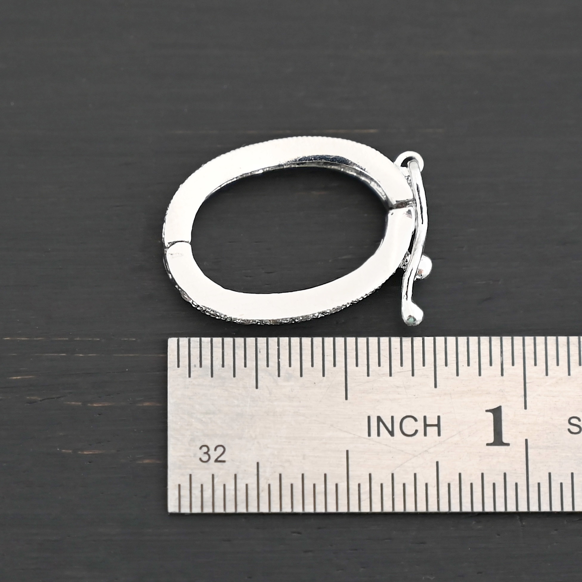 Ellie - CZ Enhancer Clasp shown by ruler