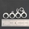 Pearl Push Clasp - small shiny shown by ruler
