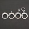 Pearl Push Clasp - large oxidized shown on dark background