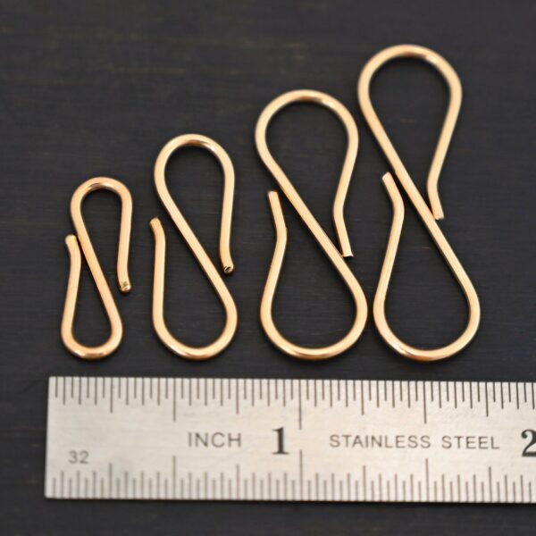 Stella 14k GF S Clasp shown by ruler
