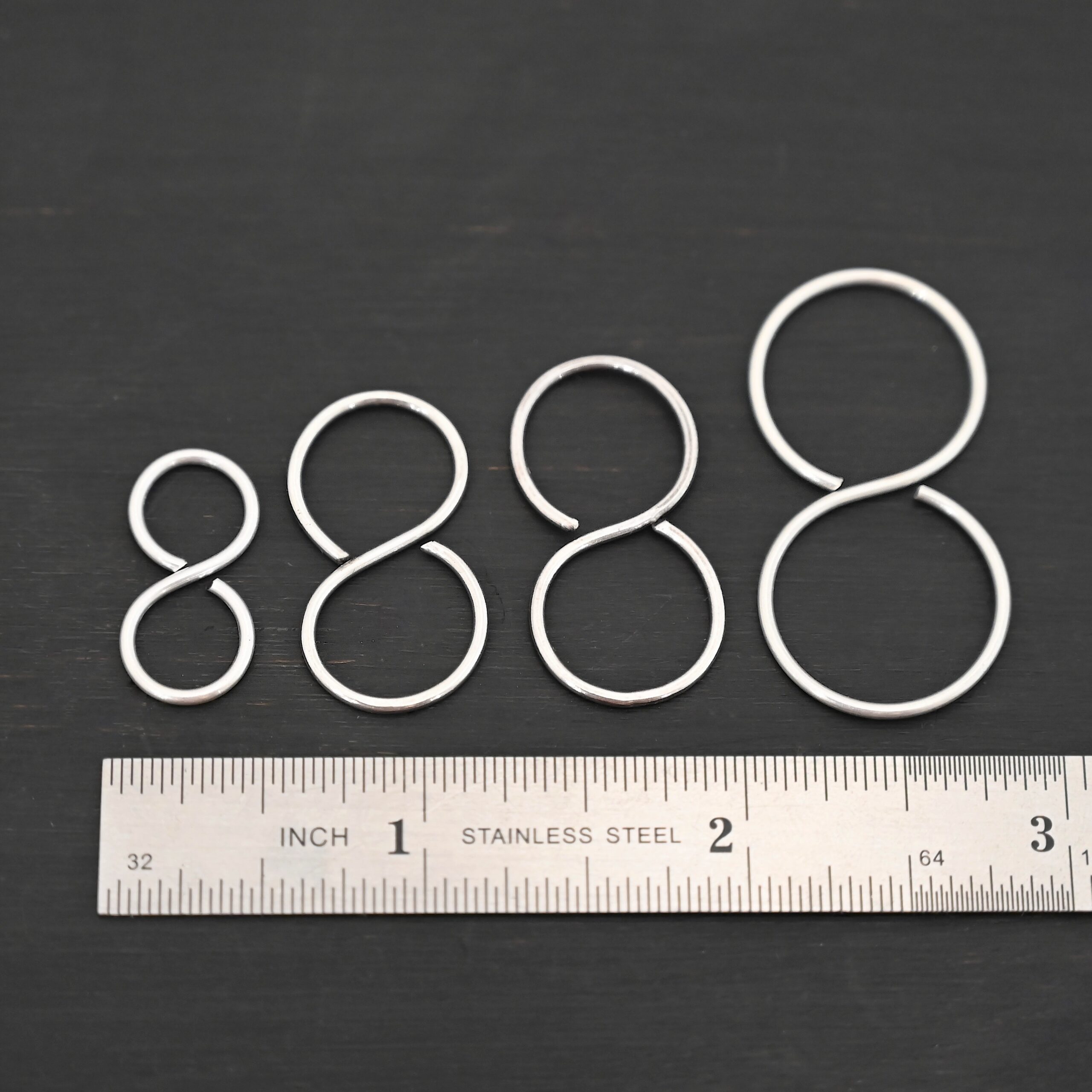 Sienna S Clasp - shiny shown by ruler