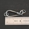 Hannah Clasp - oxidized shown by ruler