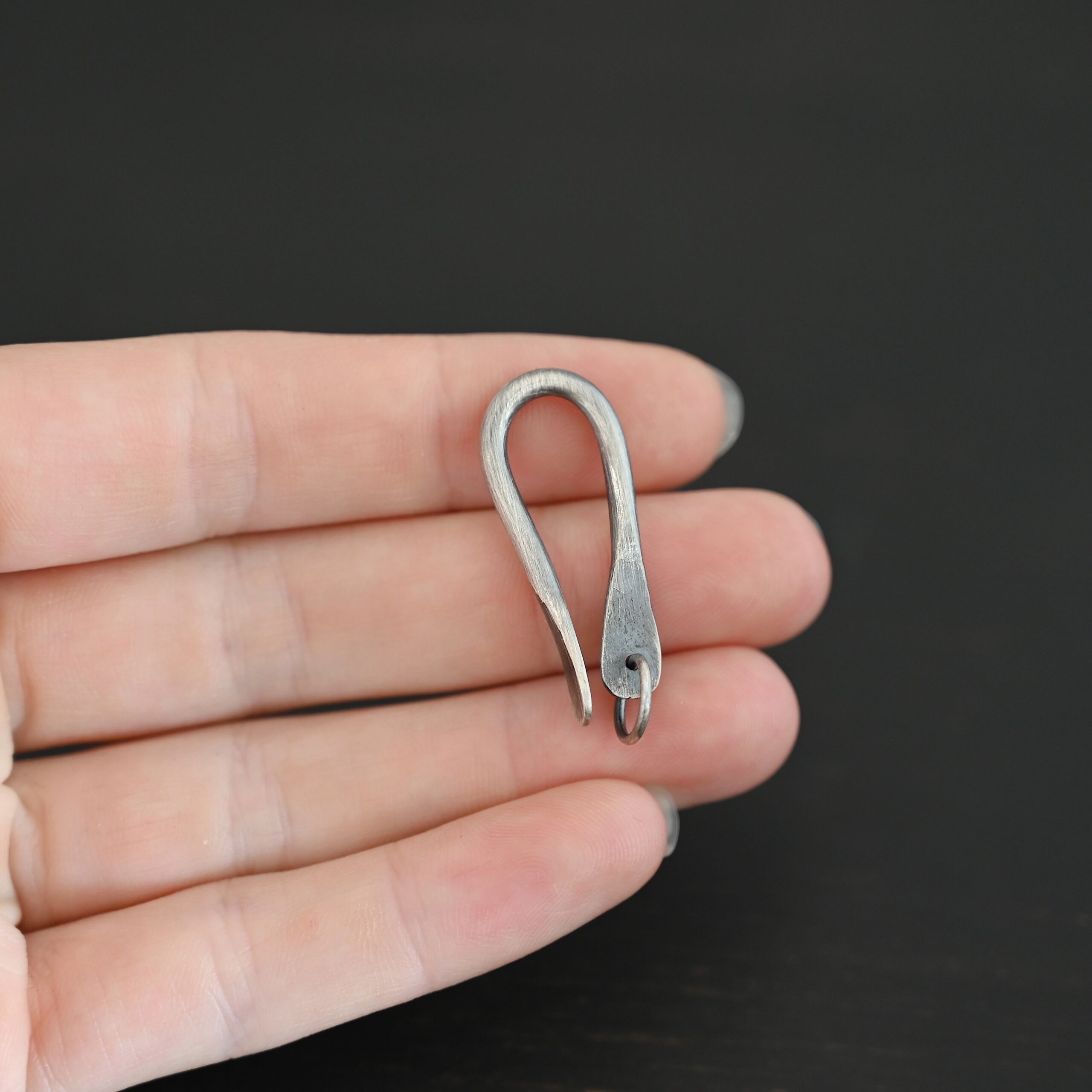 SJS Harrison Hook Clasp - oxidized shown in hand