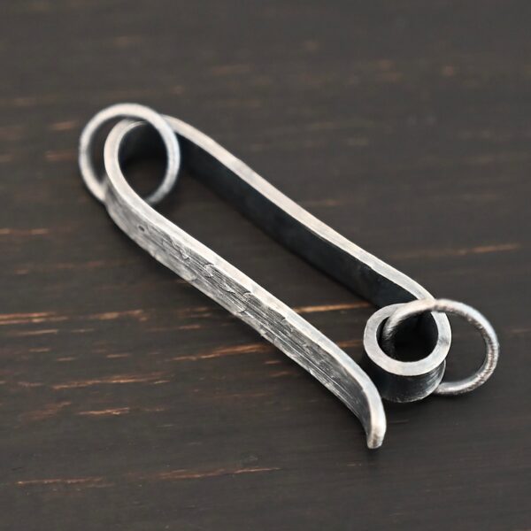 Hudson Hook Clasp - oxidized shown on dark background