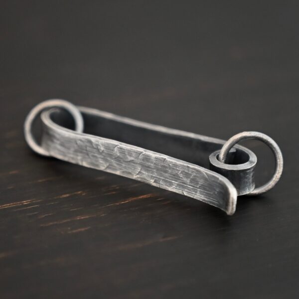 Hudson Hook Clasp - oxidized shown on dark background
