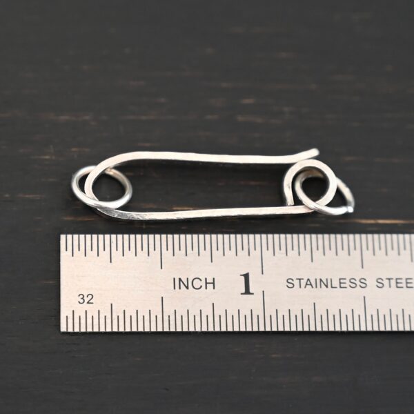Hudson Hook Clasp - shiny shown by ruler