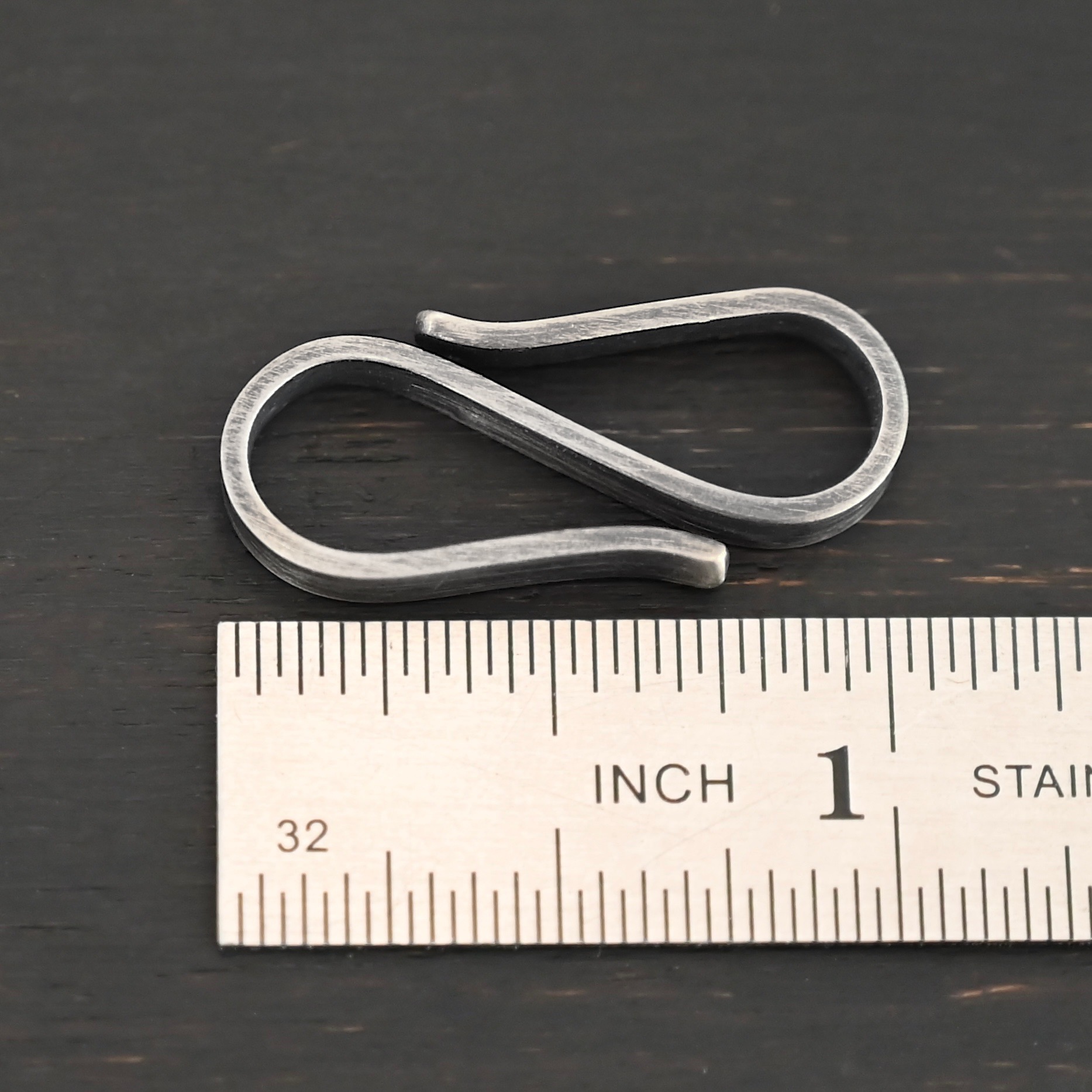 Stetson S Clasp - oxidized shown by ruler