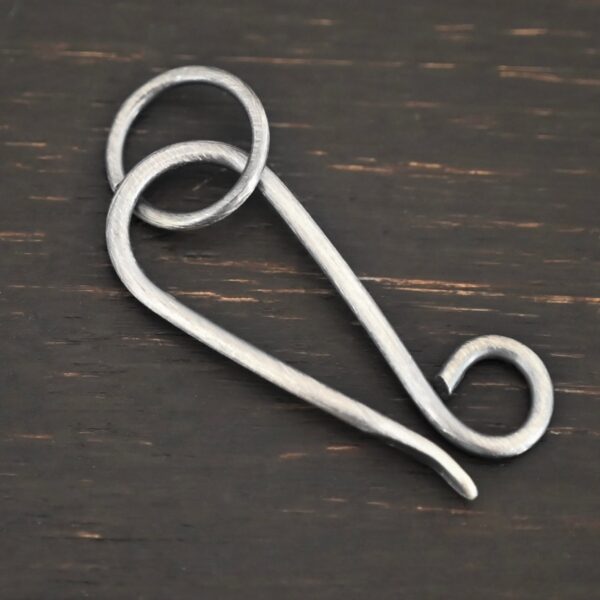 Hillary Hook Clasp - oxidized shown on dark background