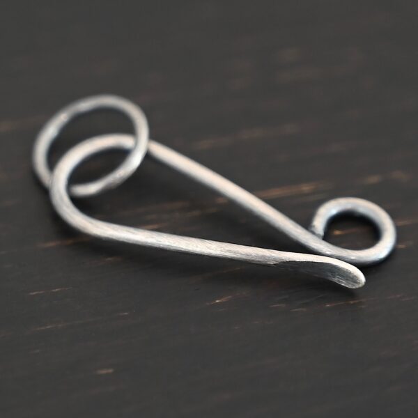 Hillary Hook Clasp - oxidized shown on dark background