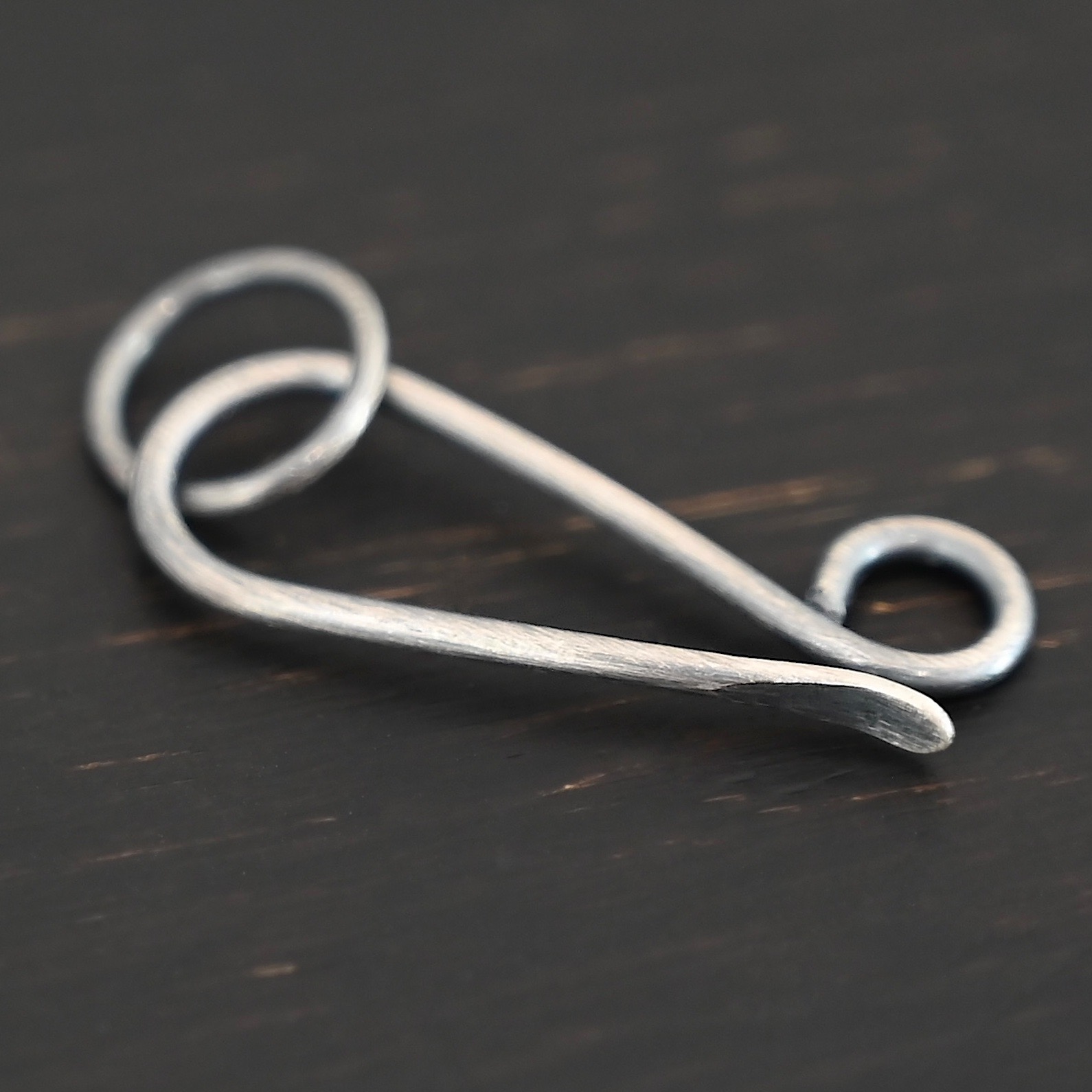 Hillary Hook Clasp - oxidized Hillary Hook Clasp - oxidized shown on dark background