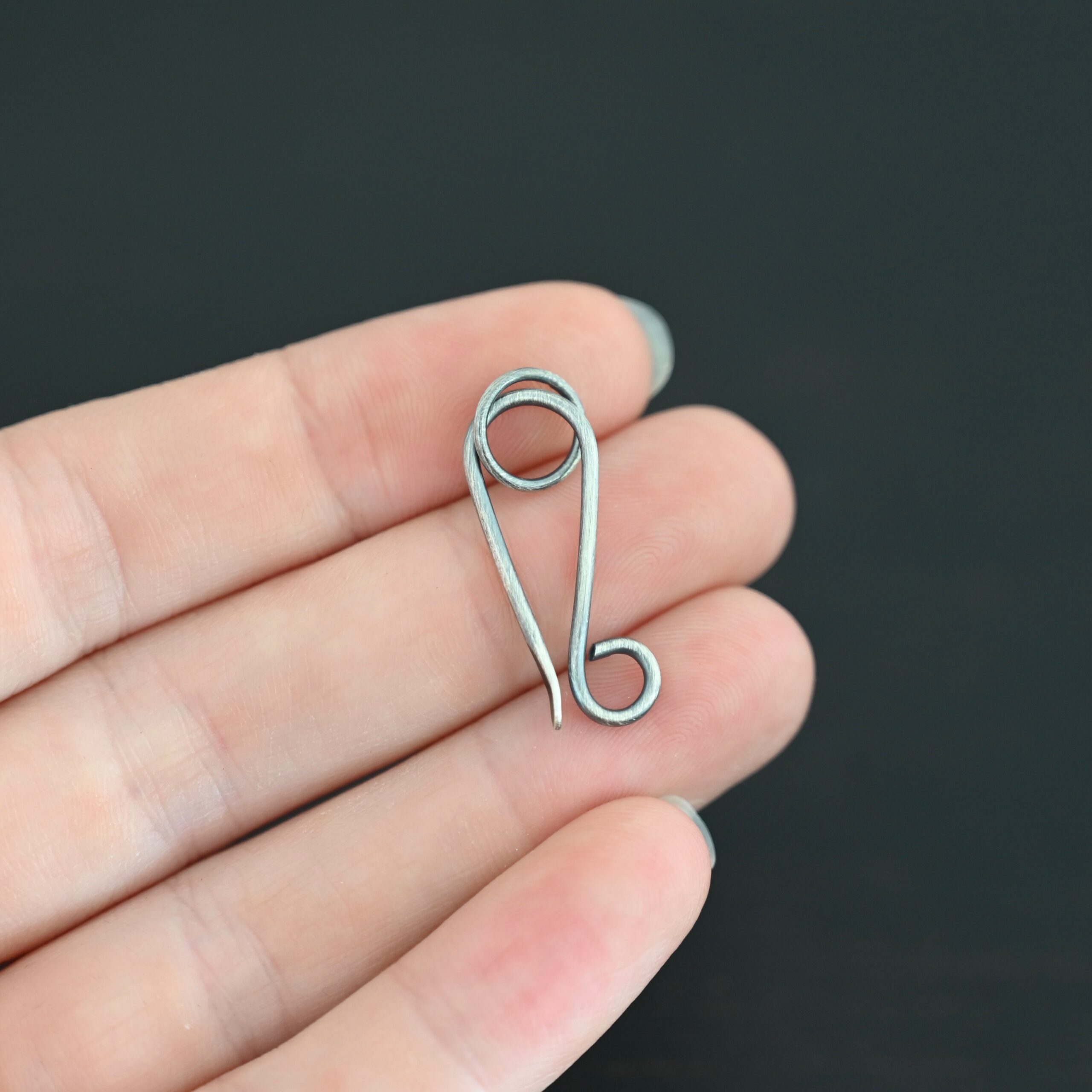 Hillary Hook Clasp - oxidized Hillary Hook Clasp - oxidized shown in hand