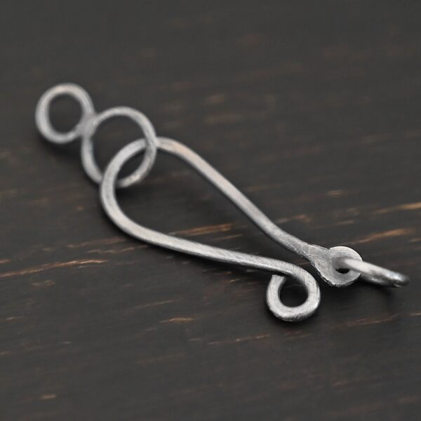 Haylee Hook Clasp - oxidized shown on dark background