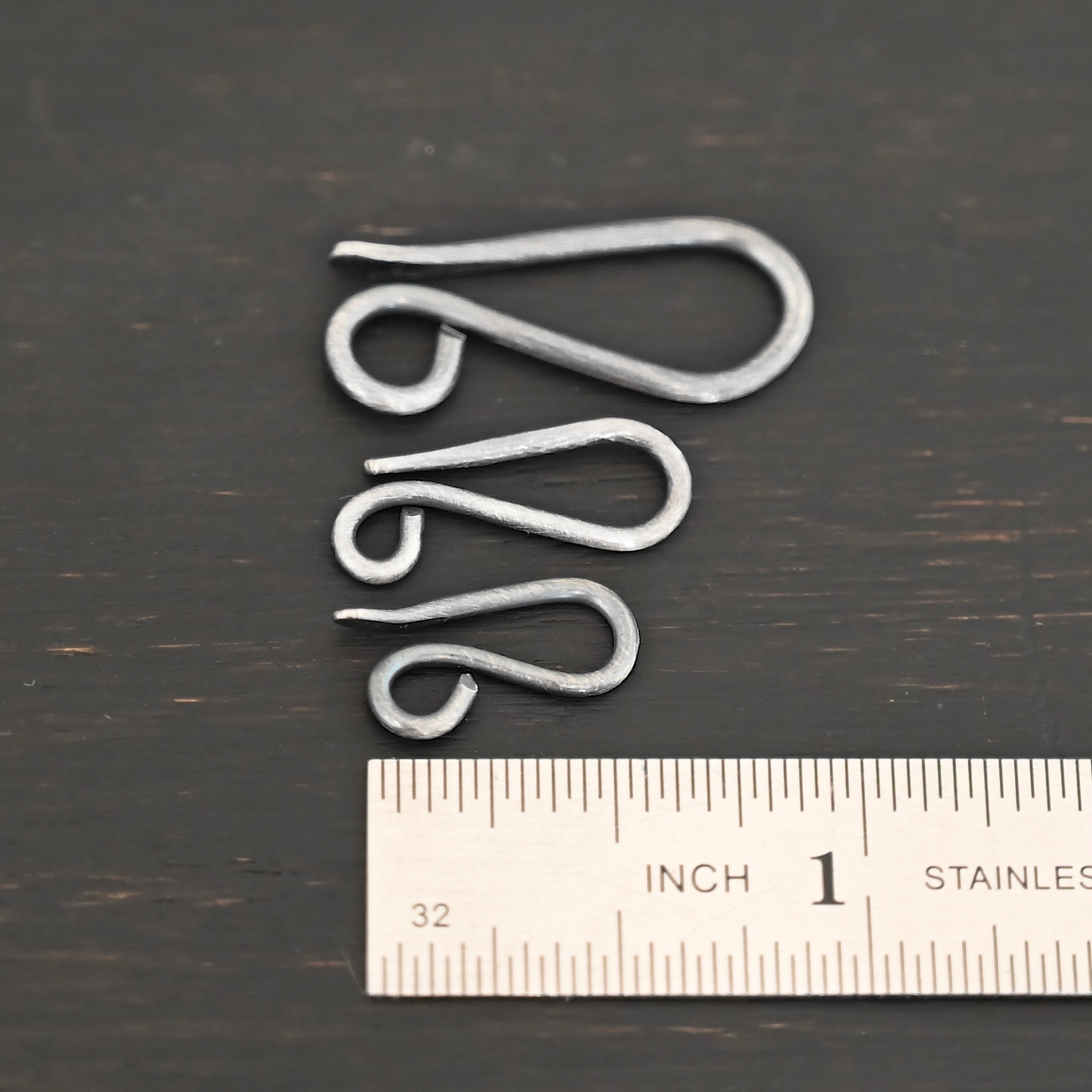 Hattie Hook Clasp - oxidized Hattie Hook Clasp - oxidized shown by ruler