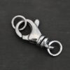 Sammy Swivel Lobster Claw - oxidized closed JR shown on dark background