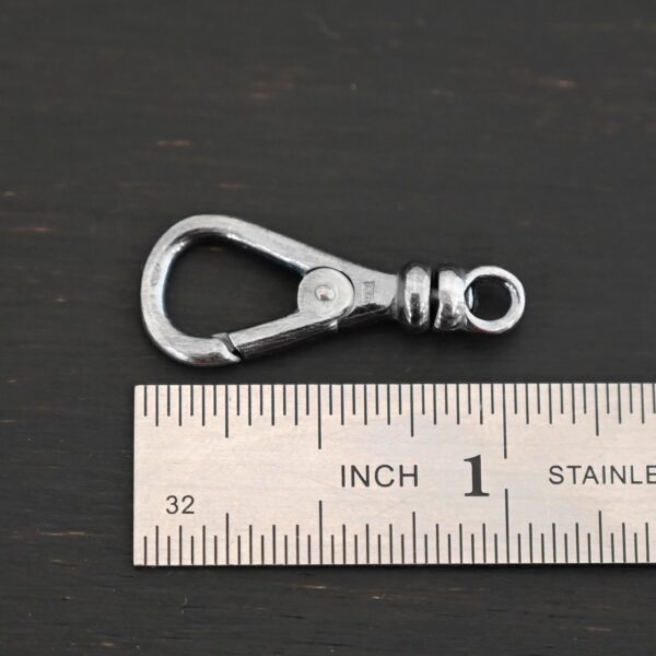 Sage Swivel Lobster Claw Clasp - 27mm oxidized shown by ruler