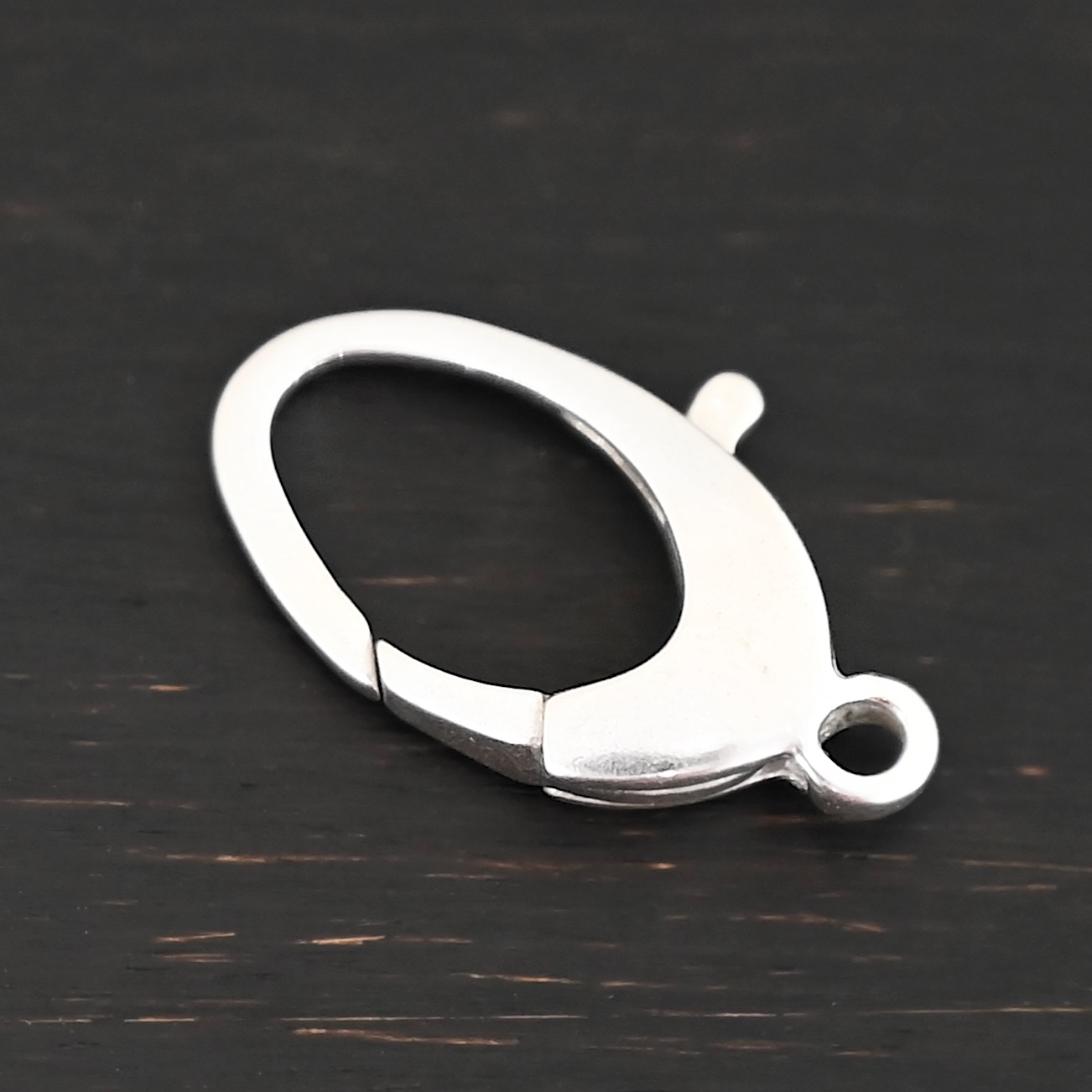 Luna Lobster Claw Clasp - shiny shown on dark background