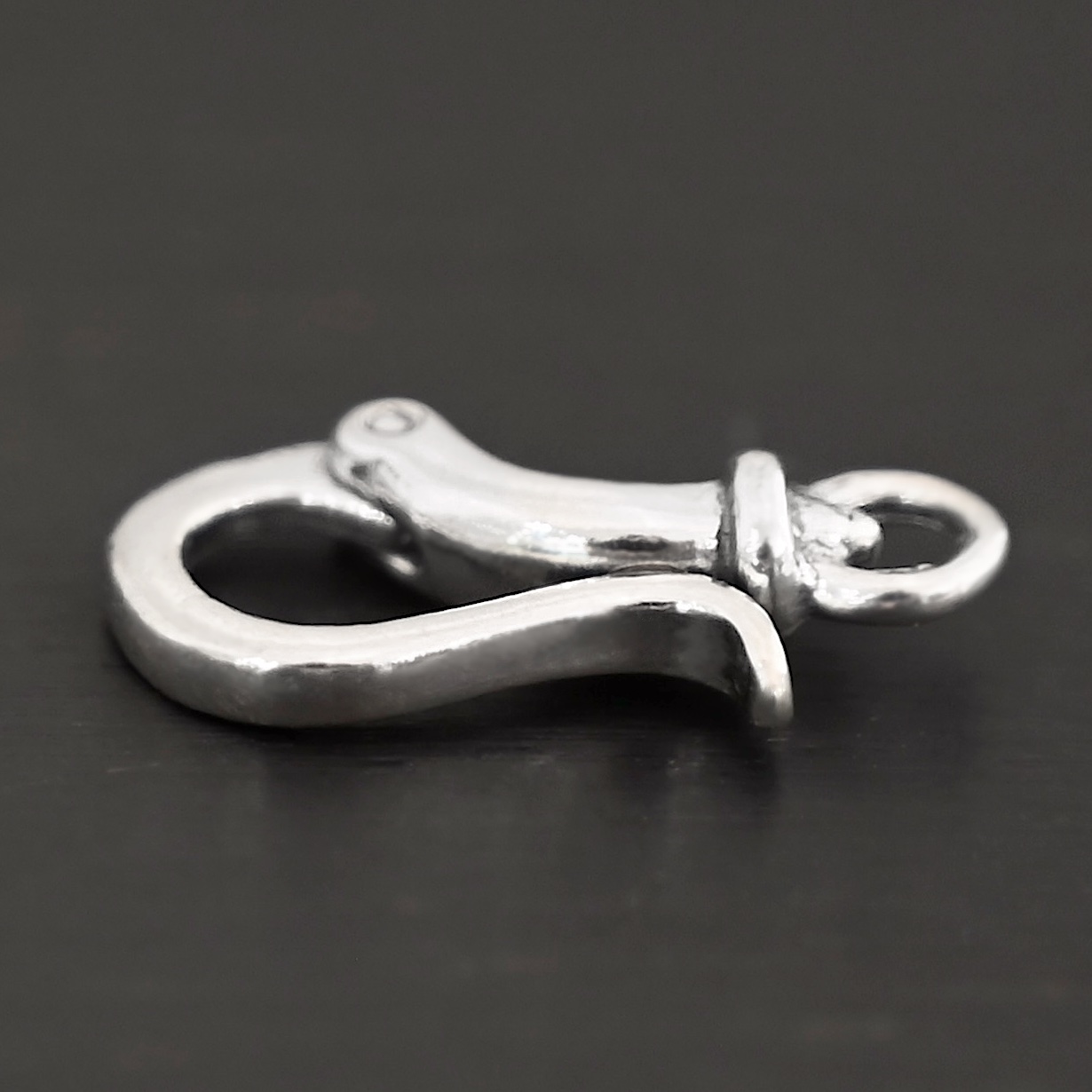 Henry Hook Clasp - shiny shown on dark background