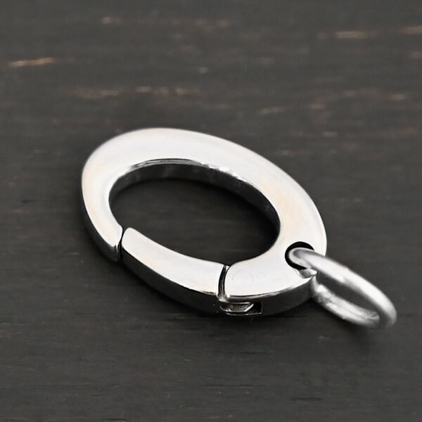 Paul Stainless Oval Clasp shown on dark background