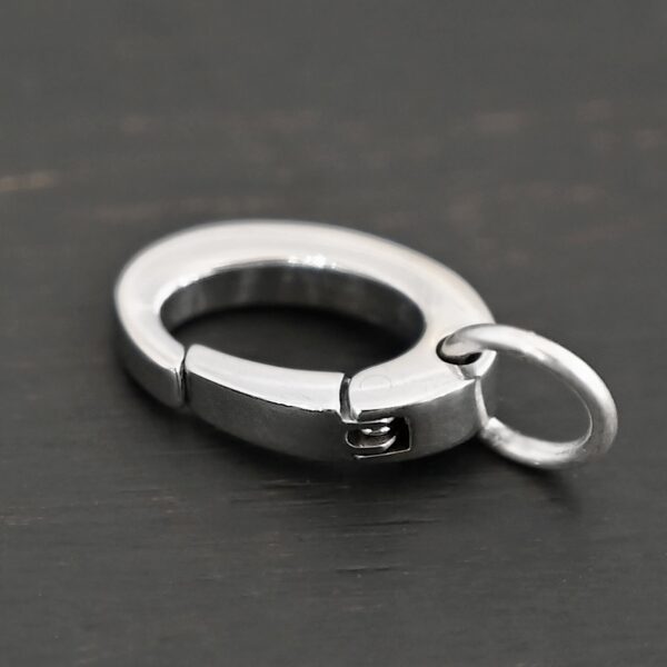 Paul Stainless Oval Clasp shown on dark background