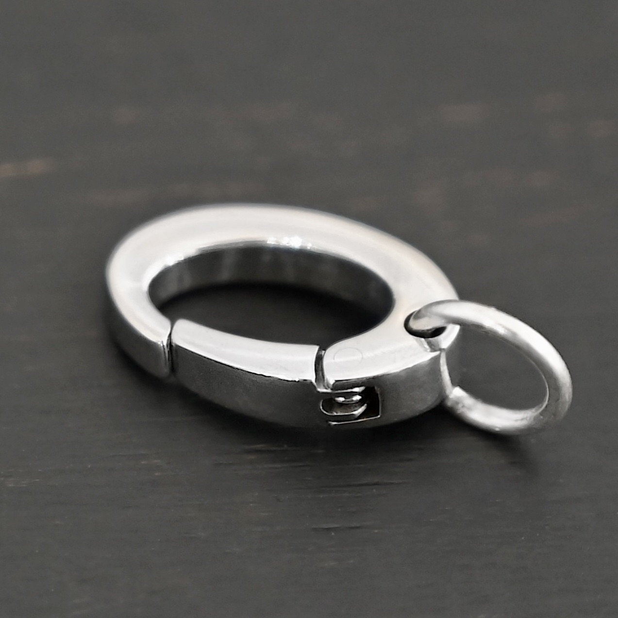 Paul Stainless Oval Clasp Paul Stainless Oval Clasp shown on dark background