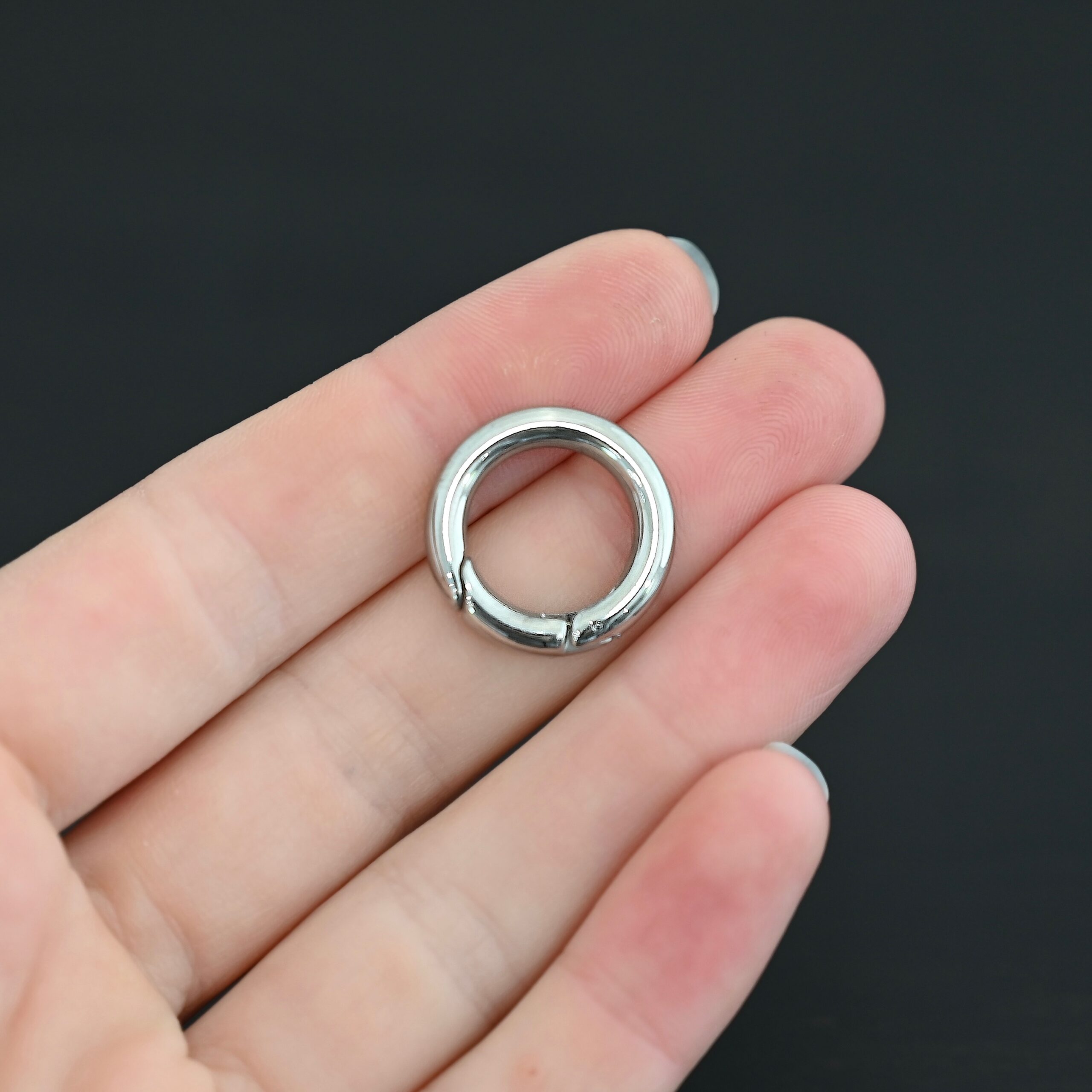 Pheonix Stainless Oval Clasp - 20.5mm shown in hand