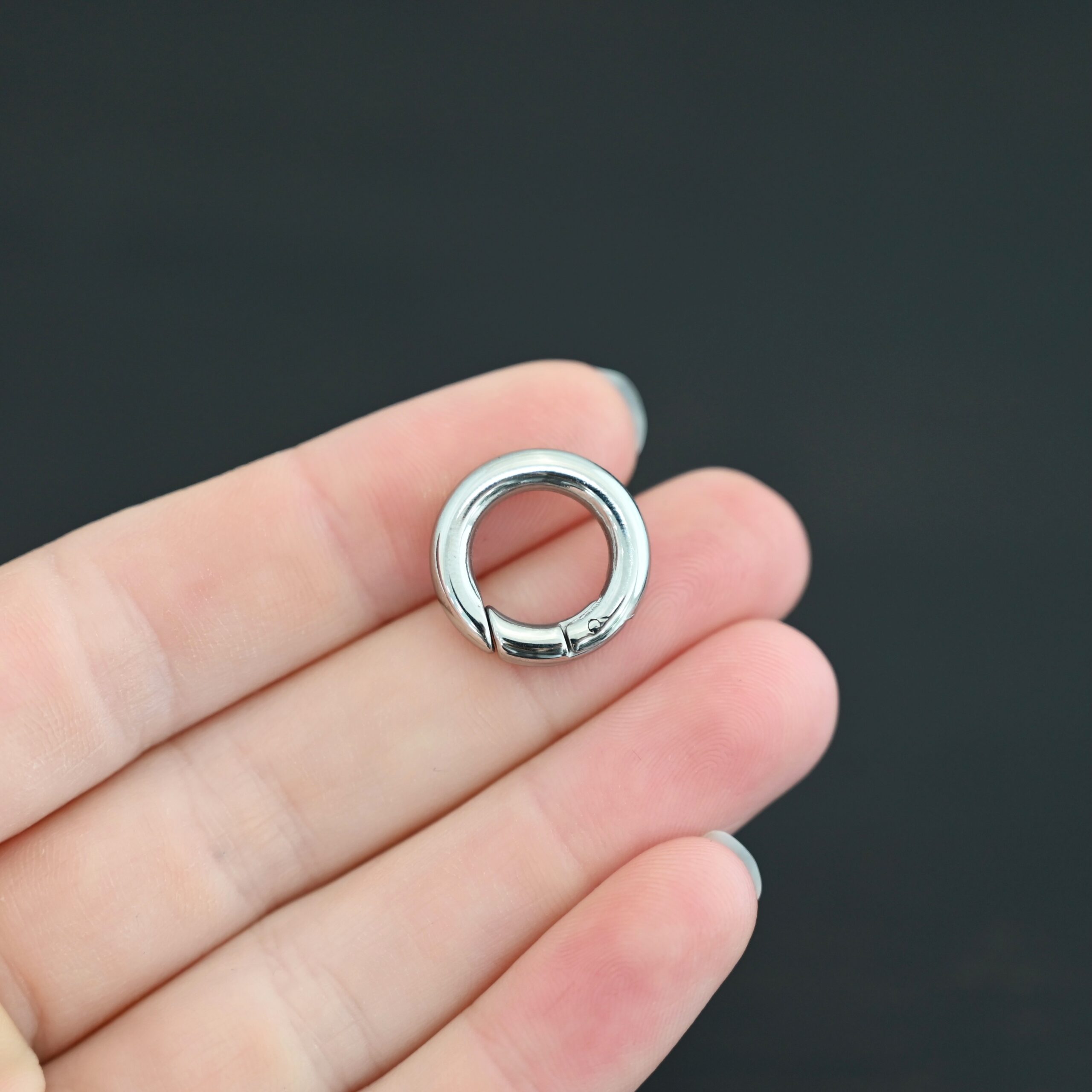 Pheonix Stainless Oval Clasp - 18mm shown in hand