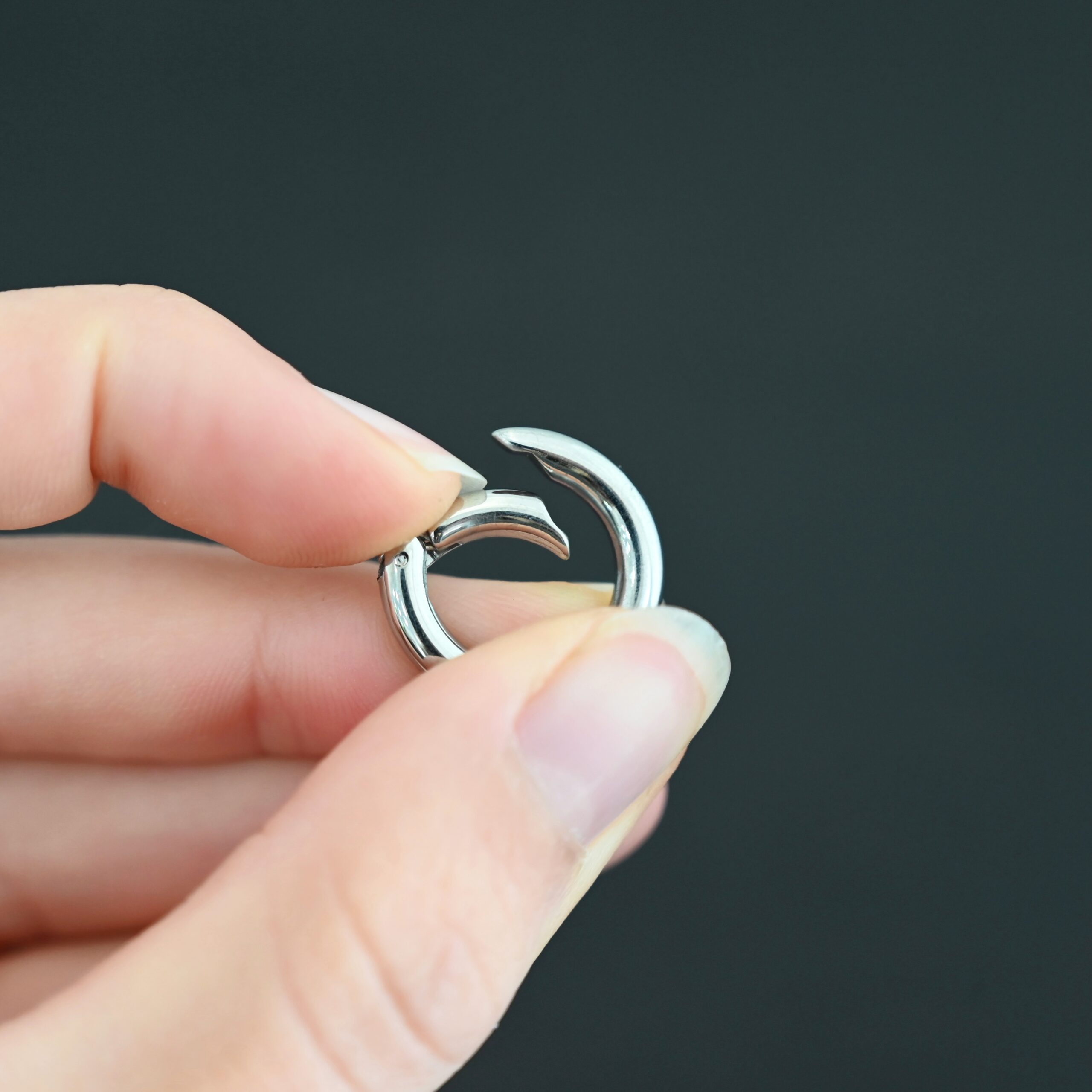 Pheonix Stainless Oval Clasp - 20.5mm shown in hand