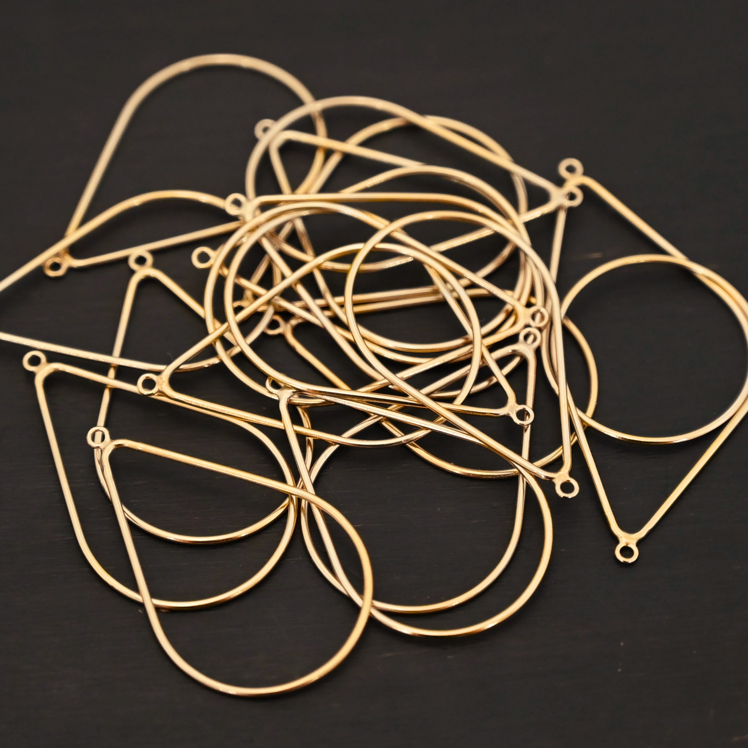 Talia - 14k gold filled Teardrop Chandelier - shown on dark background