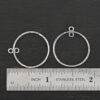 Sterling Silver Tara Hoop Chandelier oxidized hammered 3/4" shown by ruler