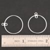 Sterling Silver Tara Hoop Chandelier shiny smooth 3/4" shown by ruler