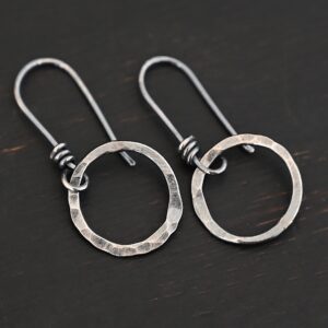 Sterling Silver Hammered Circle Earring – Flora
