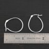 Sterling Silver Fiona Hoop Earrings shiny shown by ruler
