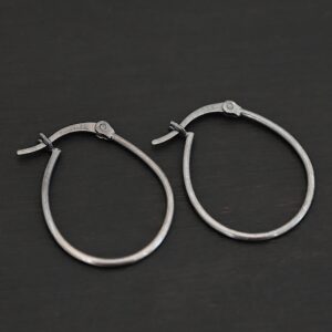 Sterling Silver Oval Hoop Earring – Fiona