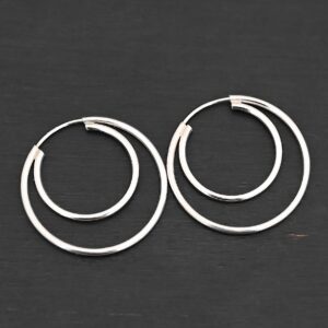 Sterling Silver Infinity Hoop – Fern