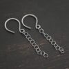 Sterling Silver Fay Dangle Earrings oxidized shown on dark background