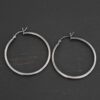 Sterling Silver Frankie Square Hoop Earrings 35mm oxidized shown on dark background