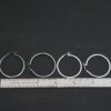 Sterling Silver Frankie Square Hoop Earrings 35mm shiny and oxidized shown by ruler