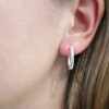 Sterling Silver Frances Oval Hoop Earring 22mm shown on model