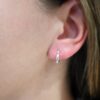 Sterling Silver Francesca Hoops 10mm shiny shown on model