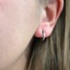 Sterling Silver Francesca Hoops 10mm oxidized shown on model